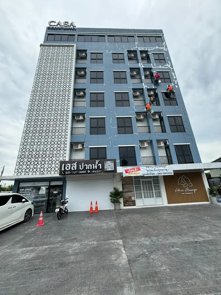 งานทาสีภายนอกห้องพัก7ชั้น